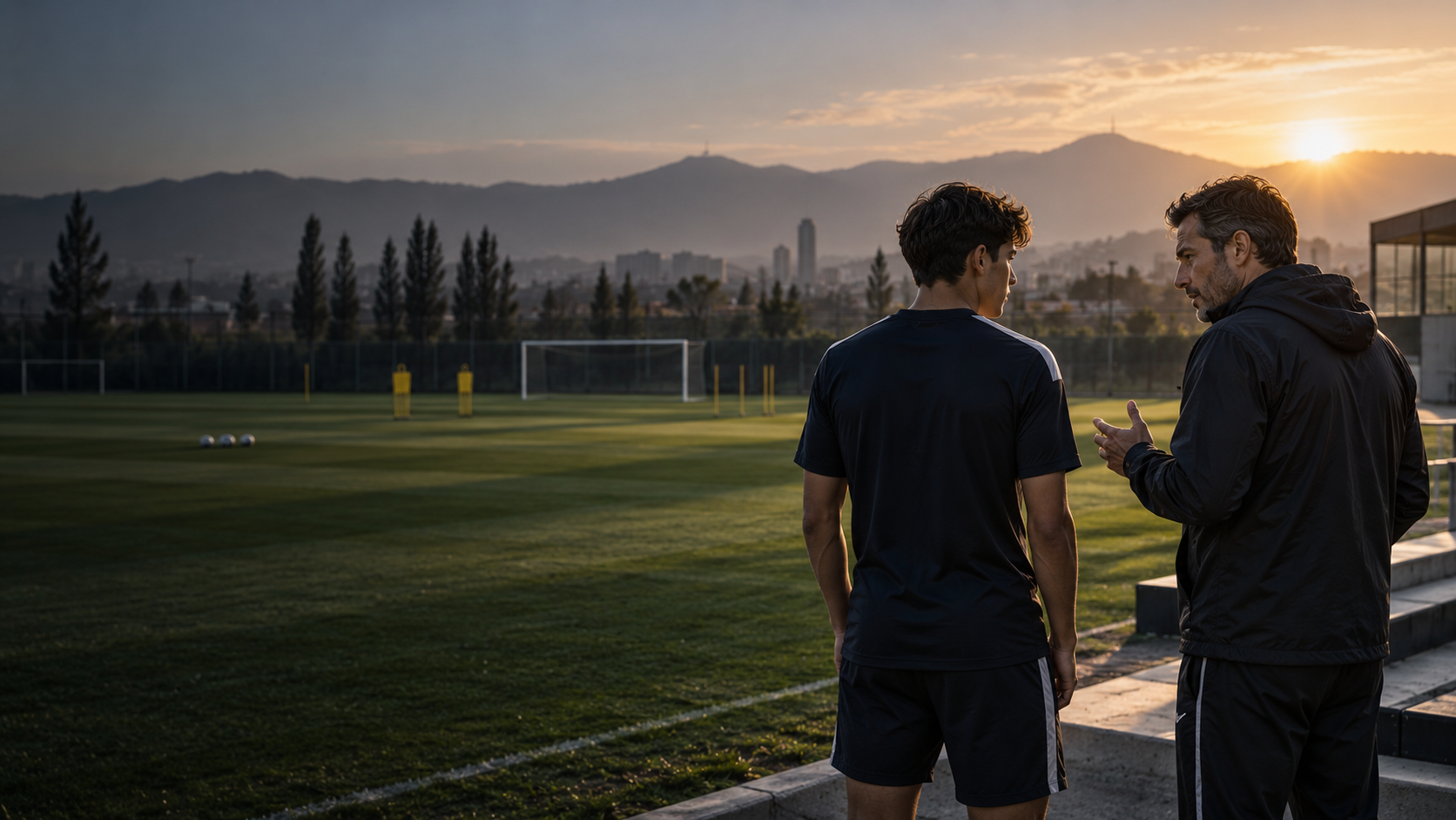 Joven futbolista entrenando en una cancha